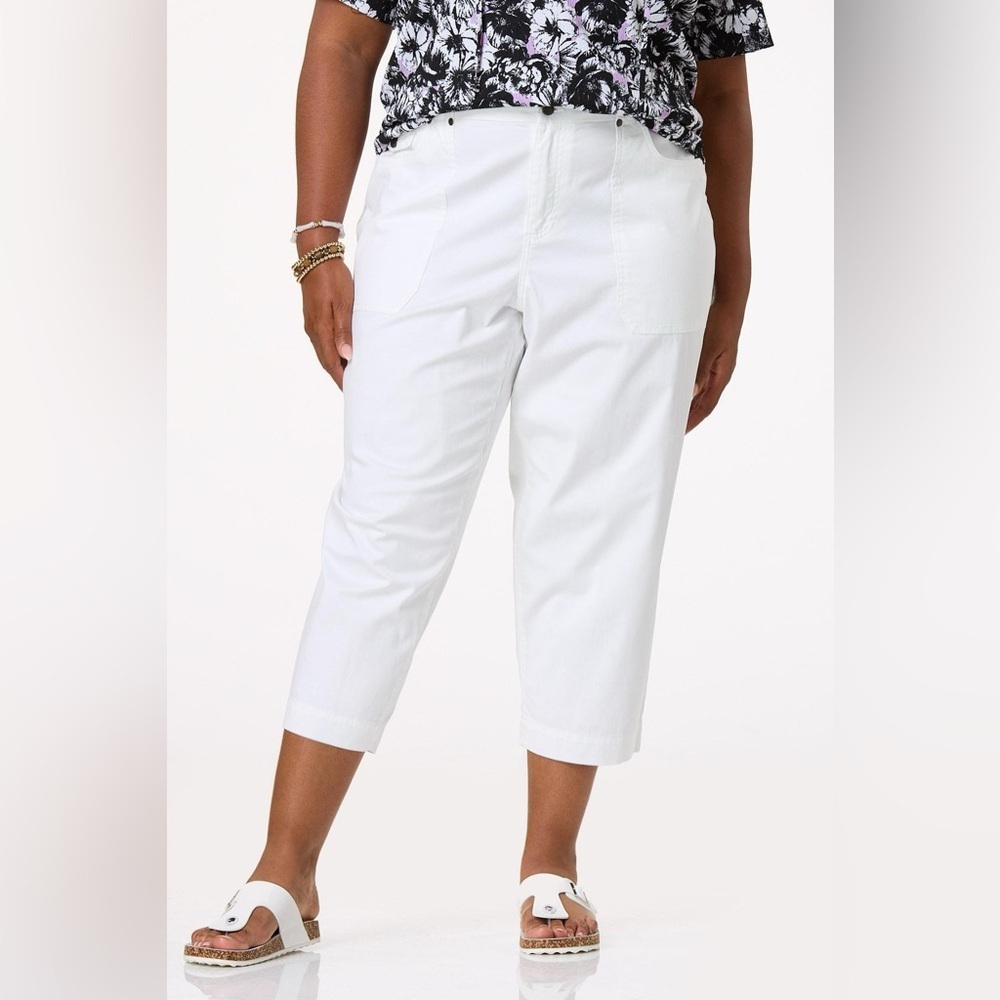 Cato | PLUS SIZE SOLID CROPPED UTILITY PANTS VARIOUS SIZES AVAILABLE